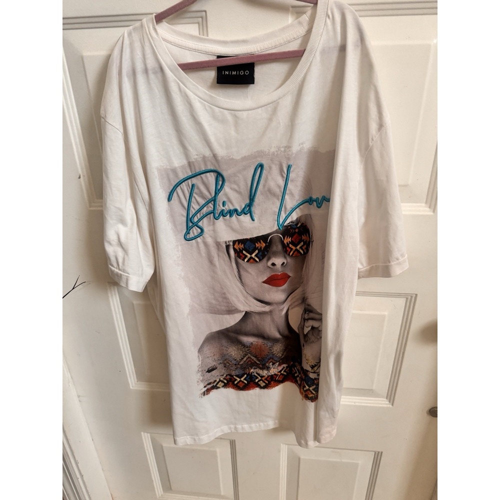 Inimigo Blind Love Graphic Tee Unisex 4XL Embroidered Logo Woman Photo Runs Sml